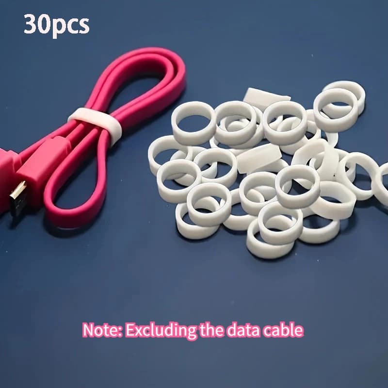 Fascette per cavi in silicone da 30 pezzi – Cinghie in gomma ad alta elasticità per organizzare cavi e cavi dati, riutilizzabili e resistenti, ideali per la casa