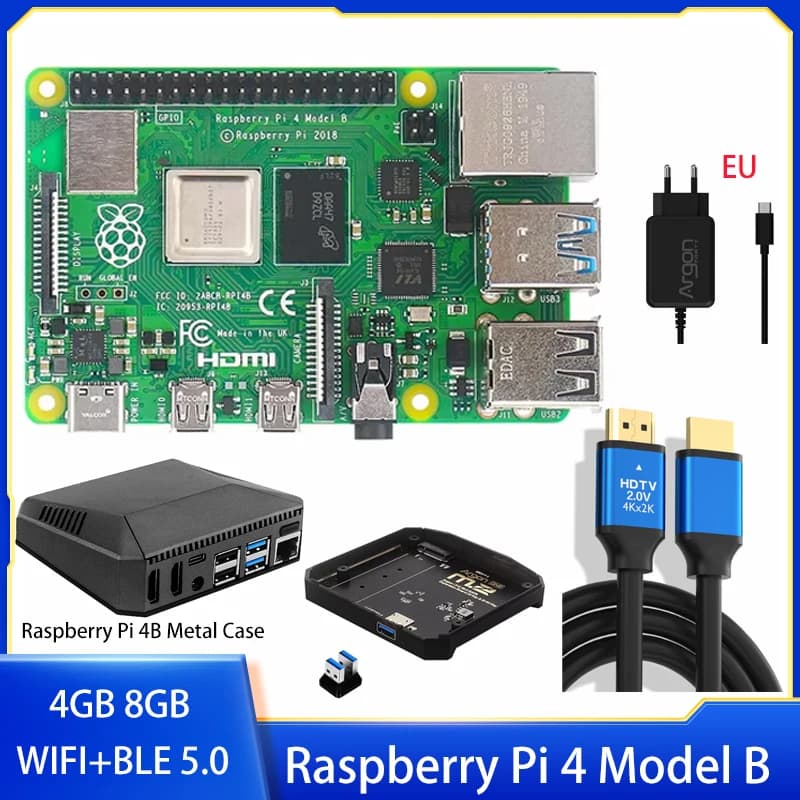 Raspberry Pi 4 Model B 4 8 GB RAM Cortex-A72 ARM v8 SoC 64 bit 1.5GHz Gigabit Ethernet WiFi BLE5.0 4K video for Raspberry Pi 4B