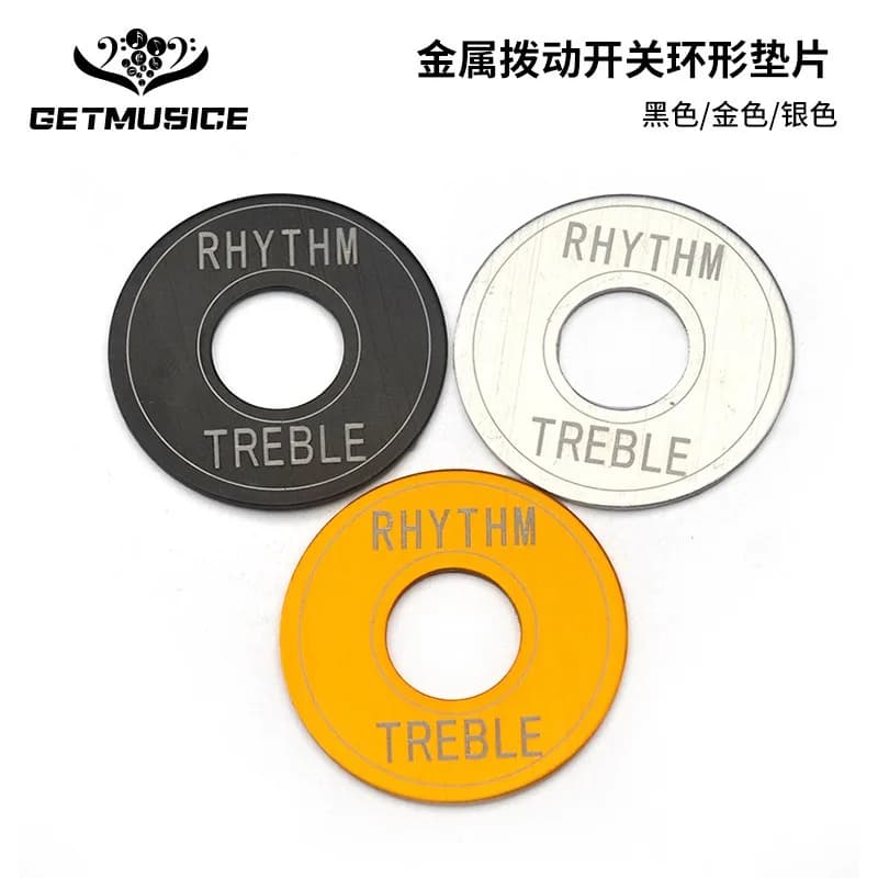 Guarnizione per interruttore pick in metallo per chitarra Guarnizione ritmo/anello triplo 33-13MM Nero Oro Argento