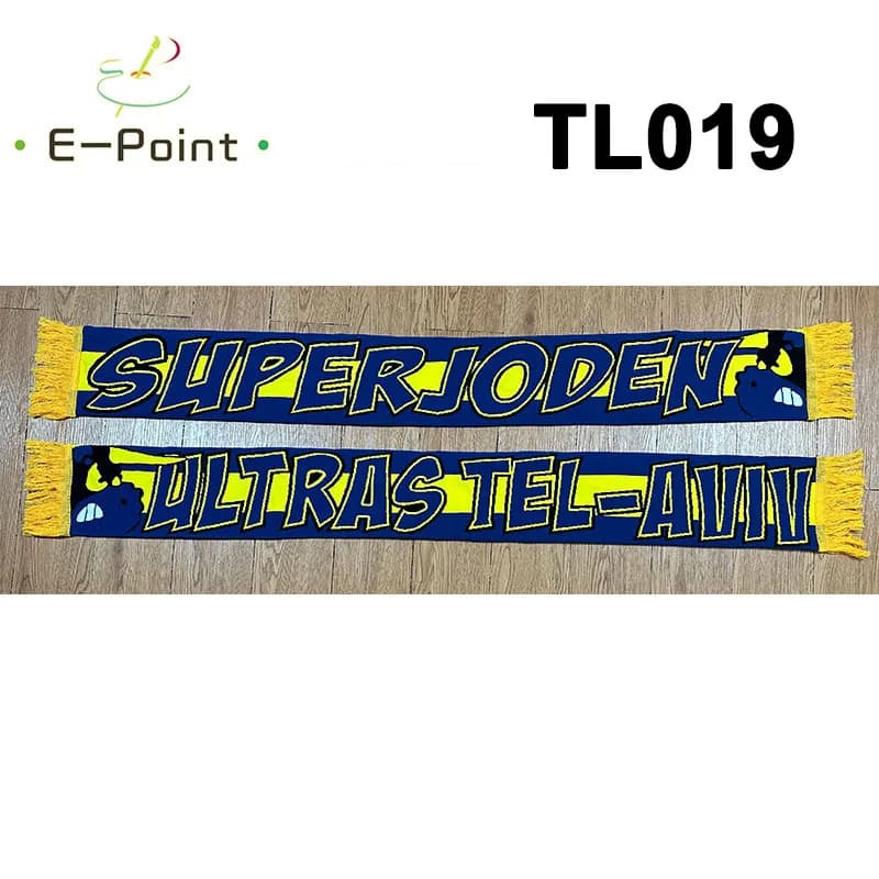 145*18 cm Size Super Joden Ultras Tel-Aviv Scarf for Fans Double-faced Knitted TL019