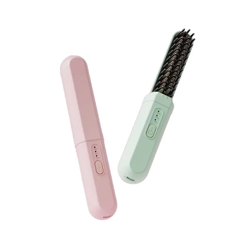 Pettine per capelli lisci senza fili Ioni negativi non danneggiano i capelli Mini ferro arricciacapelli portatile Pettine elettrico con stecca per ferro arricciacapelli.