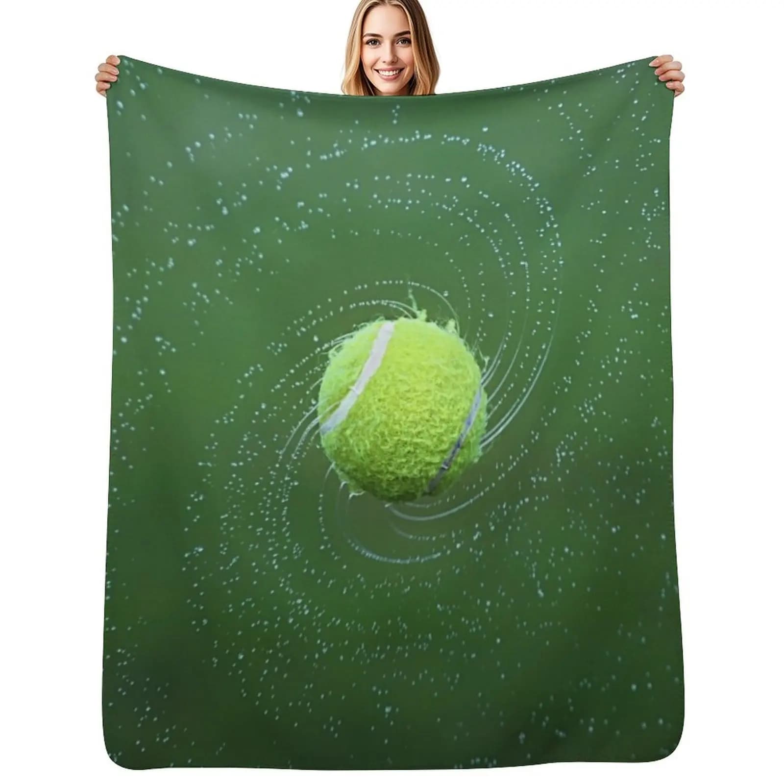 Coperta morbida per il letto con motivo palla da tennis, ideale per dormire di notte