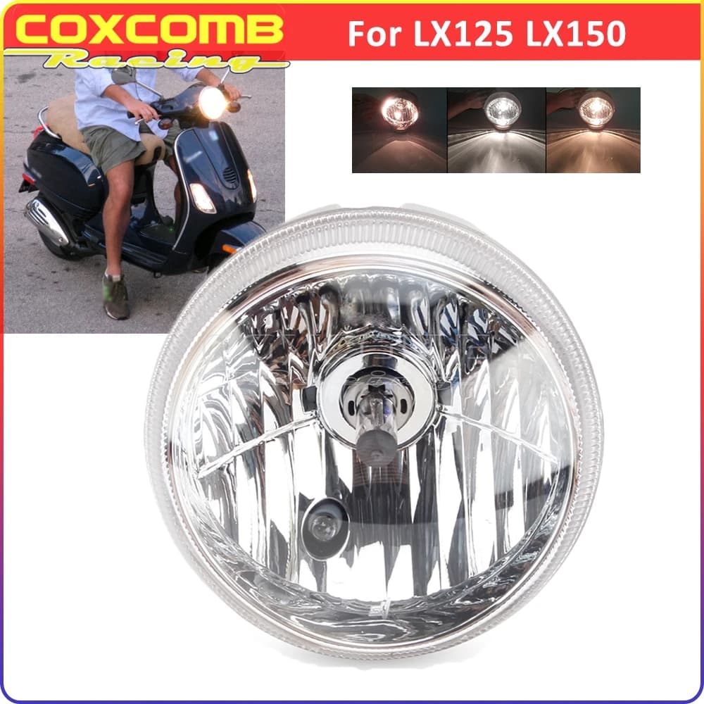 Per Piaggio LX125 LX150 LX 125 150 Scooter Moto Faro Anteriore Faro Trasparente Fascio Alto Basso Lampada di Lavoro Anteriore Testa di Luce