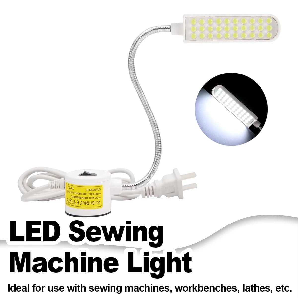 Industriale ha condotto la luce 1w 2w 3w flessibile braccio colletto d'oca luce magnetico macchina da cucire assorbita base eu / us spina portatile