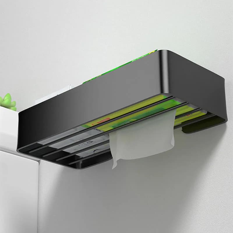 Mensola da Bagno in Alluminio Nero, Portaoggetti da Doccia a Parete, Senza Chiodi, Porta Carta Igienica e Asciugamani, Accessori per il Bagno