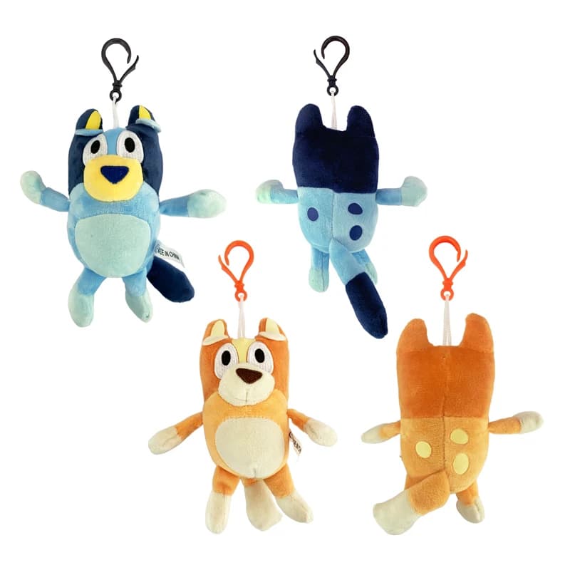Ciondolo Peluche Bluey Bingo 15CM, Bambole Imbottite Kawaii, Portachiavi Anime Cartoon, Decorazioni per Zaini, Giocattoli e Regali per Bambini