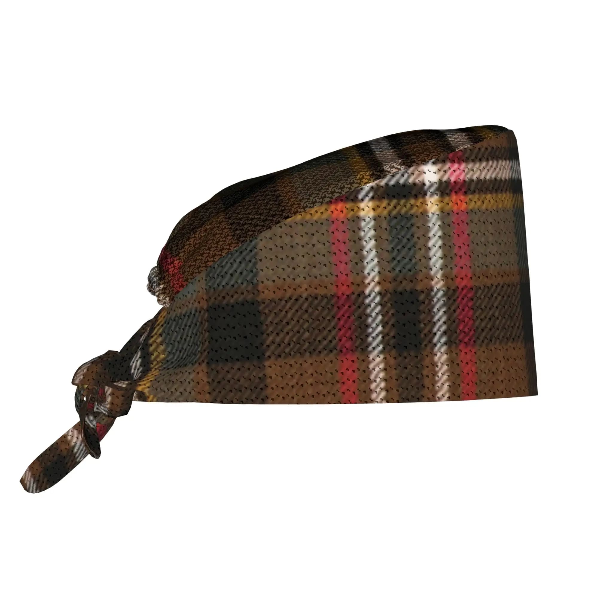 Custom Popular Green Tartan Plaid Scrubs Cap Surgical Hats Women Men Nursing Cap Lab Works Hat