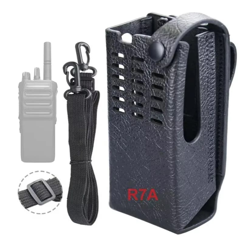 Fondina professionale per walkie-talkie con tracolla radio Fondina in pelle dura Custodia per scatola di immagazzinaggio
