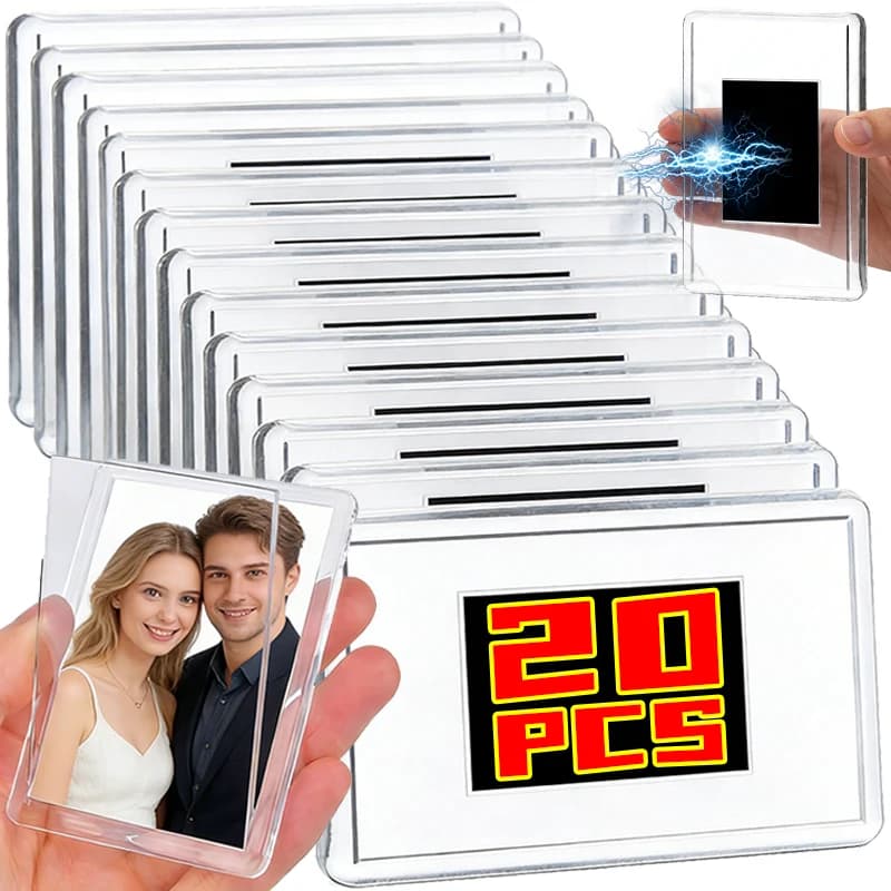 Transparent acrylic magnetic frame, Fridge magnets, Photo holder for Home and Office, Photo exhibitor