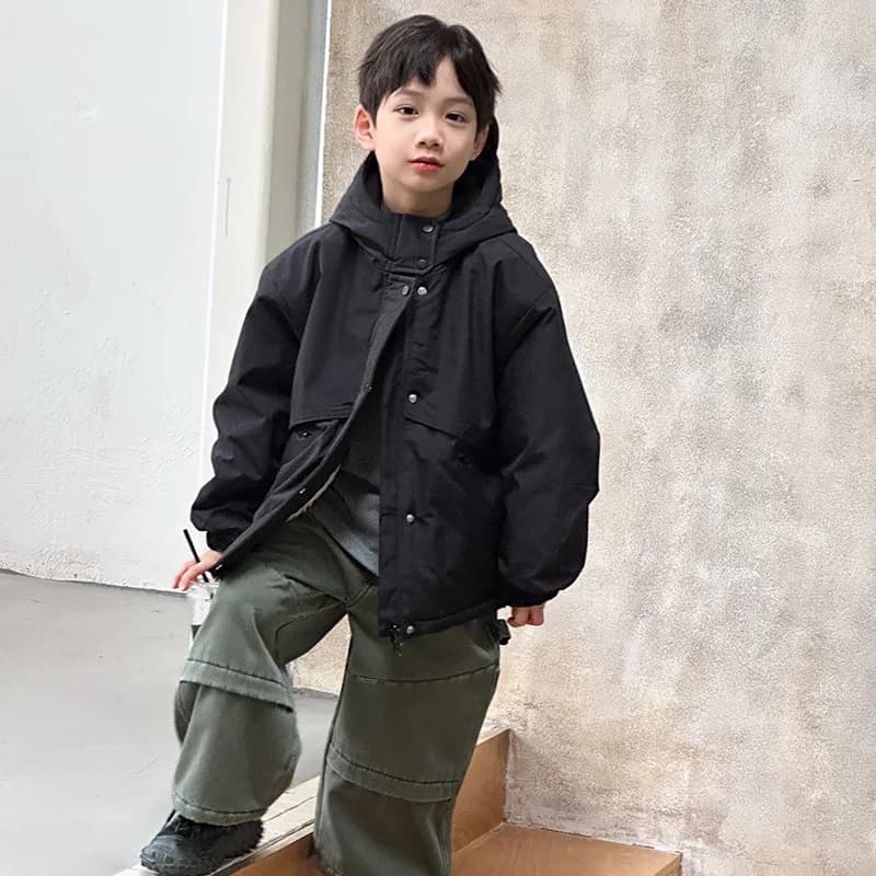 Giacca foderata in pile per bambini 2025 Inverno Nuova giacca a vento per bambini ispessita Cappotto in cotone caldo per ragazzi Autunno Inverno