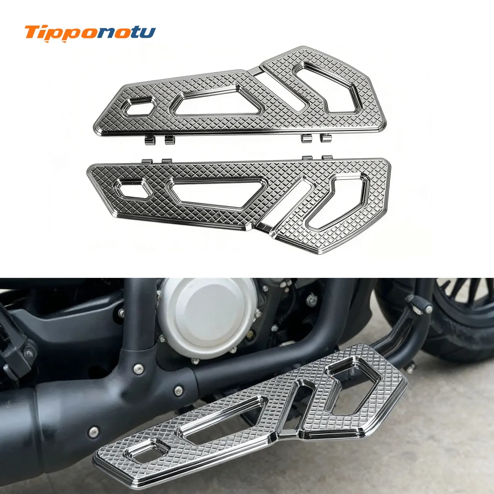 Pedane Anteriori in Alluminio CNC TippoMotu per Moto – Compatibili con Harley Touring, Road King, Softail, Dyna, FLD