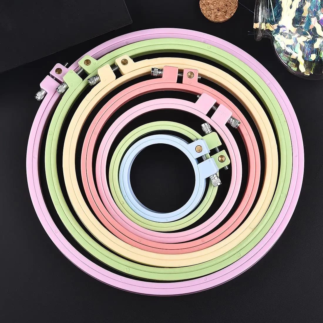 Telaio per ricamo in plastica ABS rettangolare/quadrato, telaio per ricamo a punto croce, telaio per ricamo per accessori di cucito e artigianato
