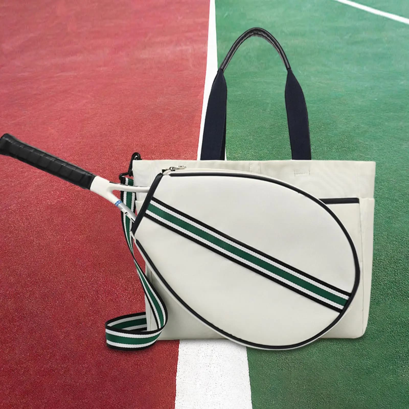 Tennis bag with removable and adjustable shoulder strap, Men's and Women's Rack Bag, Water Resistant Sports Bag for Fitness