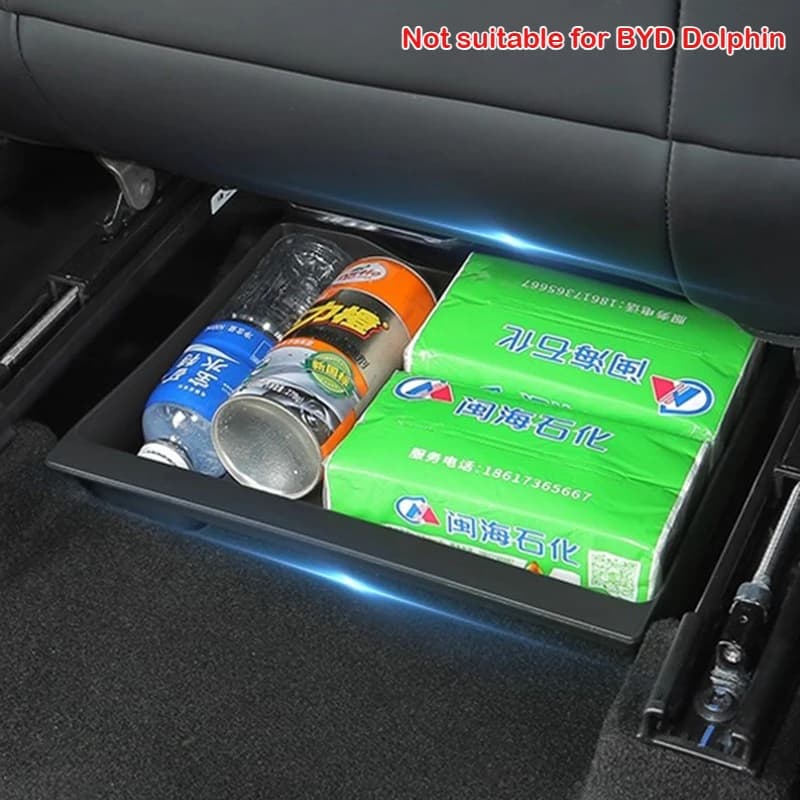For BYD Seagull Dolphin Mini Surf Front Seat Bottom Drawer Storage Box Under Seat Push Pull Tray Auto Interior Accessories