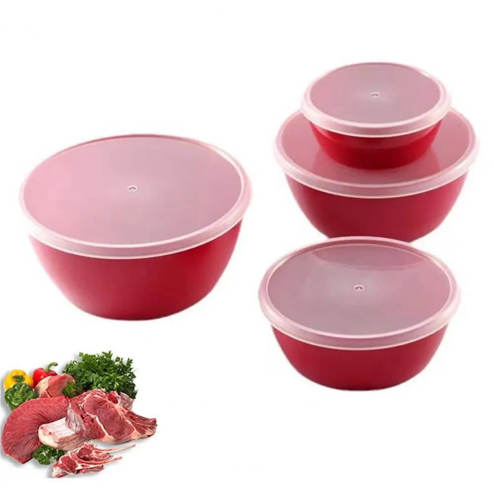 Ciotole da portata multifunzionali Ciotole ermetiche con coperchi Set per la preparazione dei pasti Conservazione degli alimenti Contenitori per insalata senza Bpa per la casa