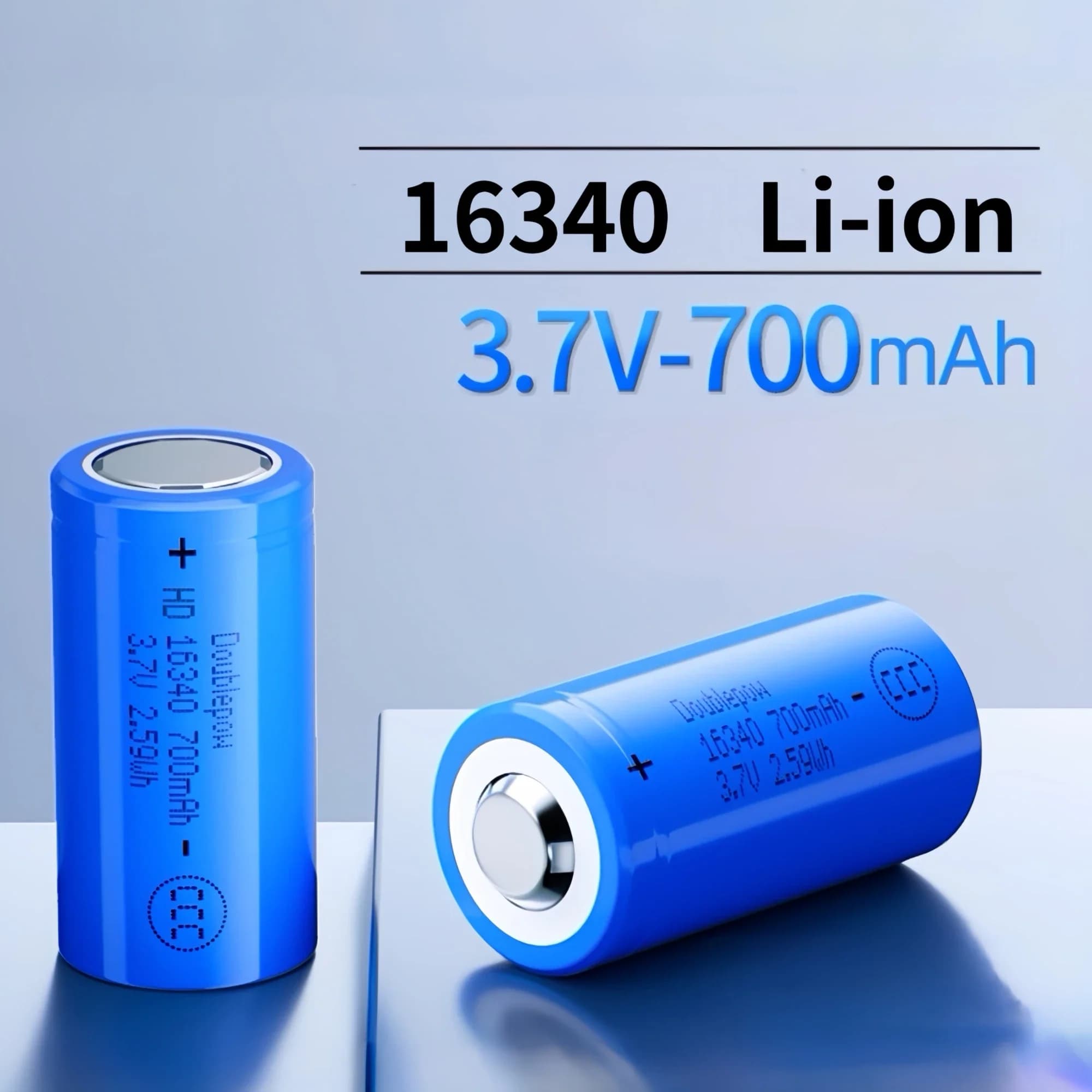16340 Batteria 3.7V 700mAh CR123A Batteria al litio ricaricabile Caricatore per fotocamera Allarme fumo Walkie talkie Luci flash Cam spia