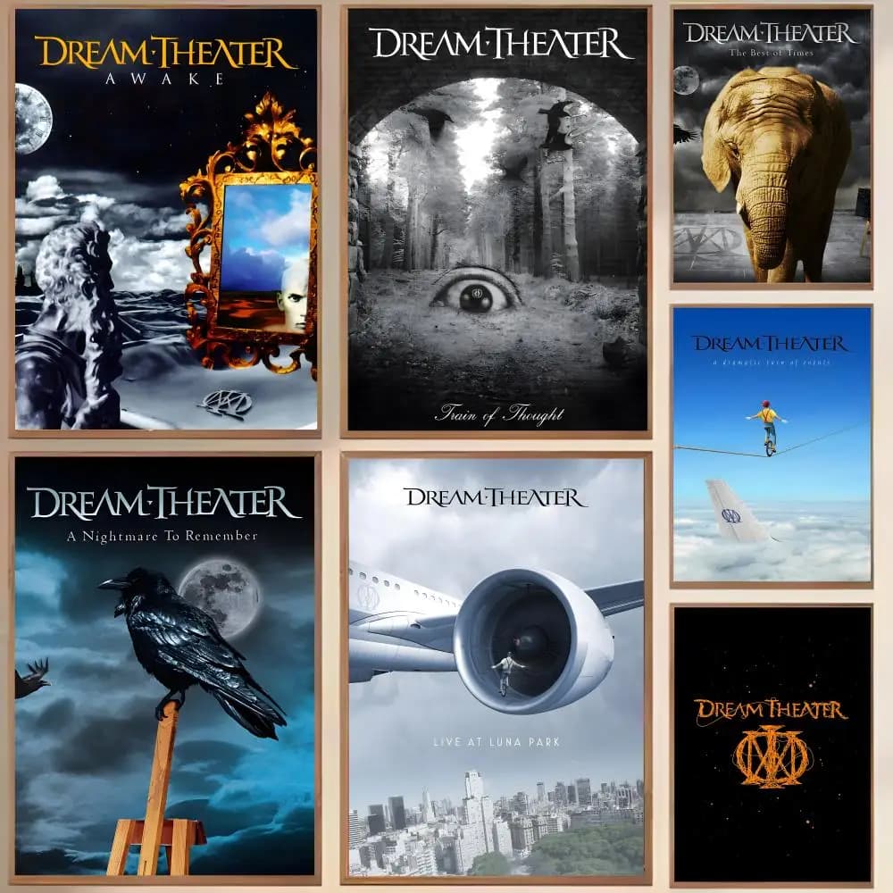 Poster Rock Band D-dream Theater, waterproof canvas, wrinkle resistant, wall decoration easy to hang, home decoration, for living room, bedroom