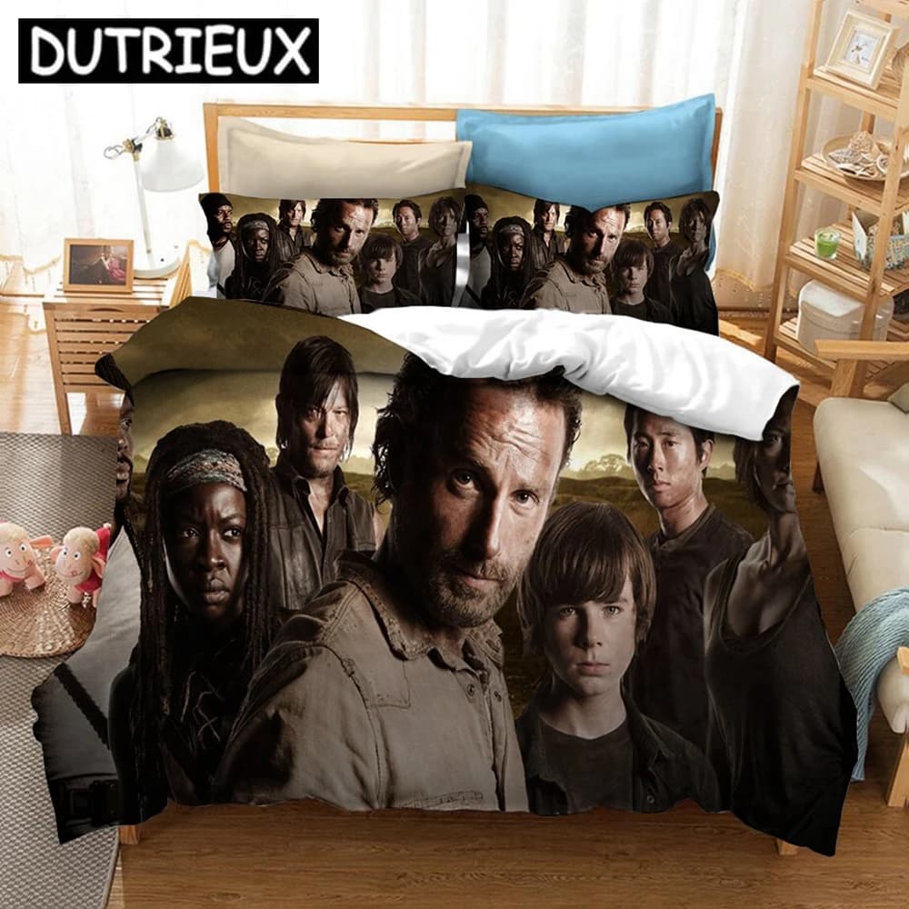 The Walking Dead Set biancheria da letto stampata in 3D Copripiumini Federe Set biancheria da letto consolatore Biancheria da letto Biancheria da letto