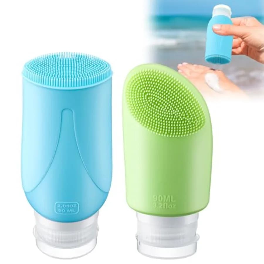 2 Pack Sunscreen Applicator, Refillable Soft Silicone Bristles, Portable Sunscreen Lotion Applicator for Adults, Even Applicati