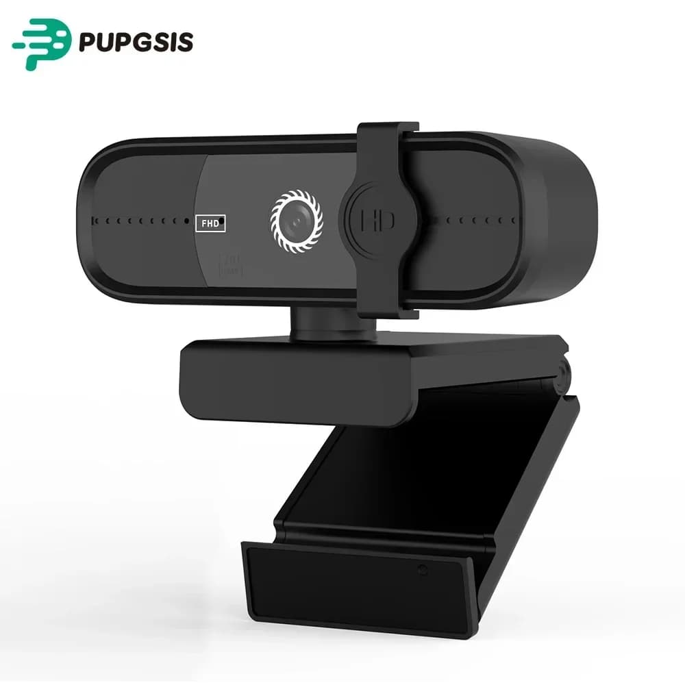 Webcam PUPGSIS 1080P con Microfono, Videocamera USB HD per Computer con Copertura Privacy, Plug and Play, Autofocus