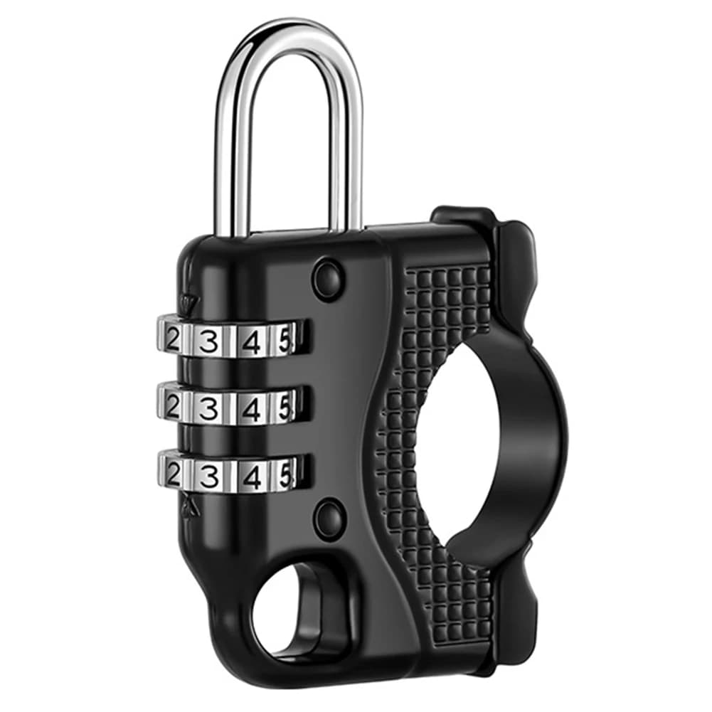 Lucchetto per casco Password a 3 cifre Lucchetto per bicicletta per moto Antifurto Parti per lucchetto per casco per scooter per diametro manubrio 2.2-2.8 cm