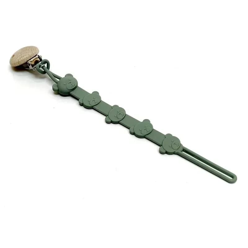 Baby Pacifier Clip Silicone Pacifier Holder with One-piece Design BPA Free, Pacifier Chain with Clip for Teether Toys