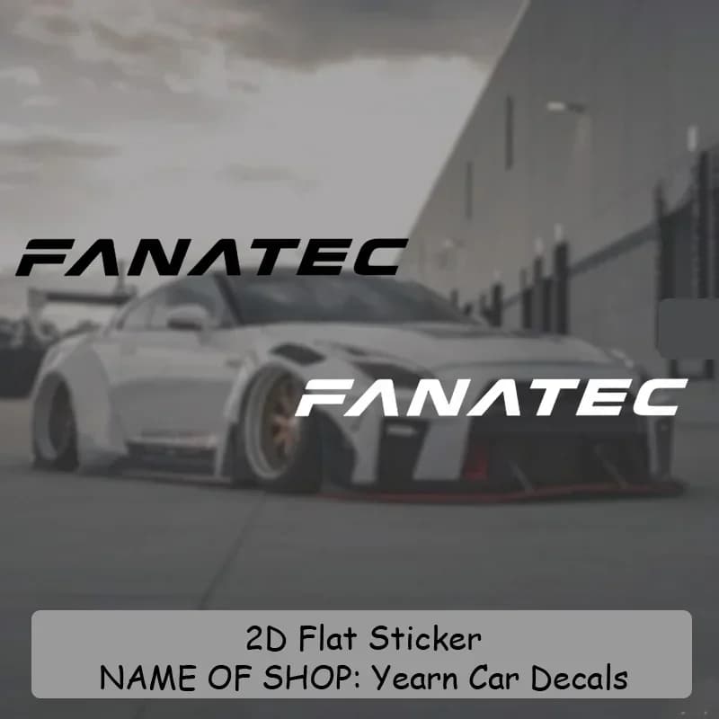1PC FANATEC Logo Vinyl Sticker Transparent Waterproof UV Resistant Decal for Car Decor
