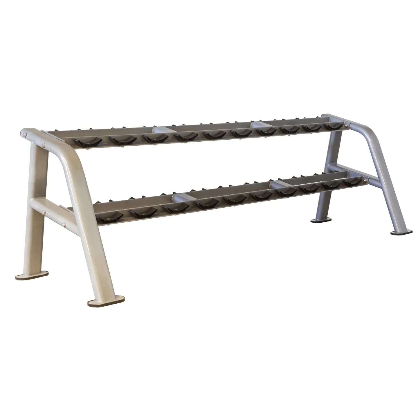 Professional Horizontal Dumbbell Rack 2Tier Weight Rack for Hex Dumbbell and Fixed Round Dumbbell