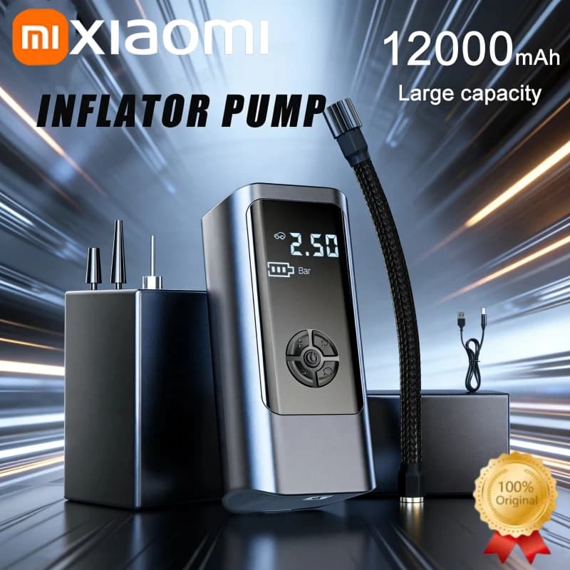 Xiaomi 12000mAh Wireless Wired Compressore d'aria per auto portatile 12V 150PSI Pompa di gonfiaggio elettrica per pneumatici per auto Moto Palle Nuovo