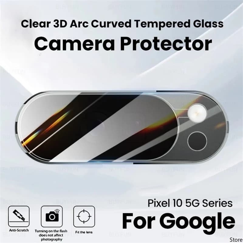 3-1Pcs Clear 3D Curved Tempered Glass Camera Lens Protector Case for Google Pixel10 Pixel 10 Pro Pixel10Pro XL Pixel10ProXL 5G
