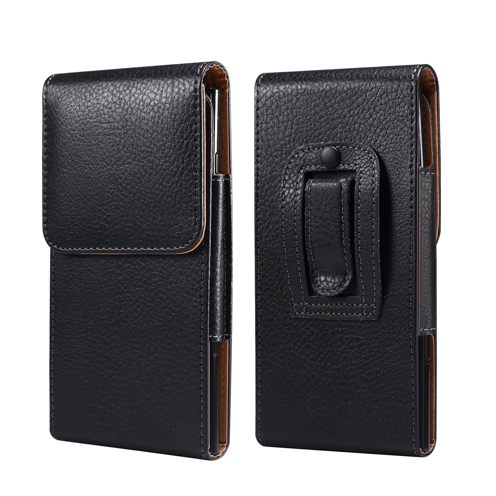 Universal Leather Mobile Phone Belt Clip Case Men Waist Bag For iPhone 15 14 13 12 Pro Max Samsung Xiaomi Huawei Holster Cover
