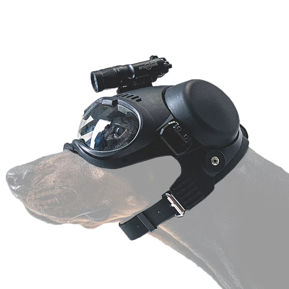 Casco Tattico per Cani da Caccia e Addestramento, per Cani di Taglia Grande, Cani da Pattuglia, Pastori, Casco Protettivo per Moto con Occhiali