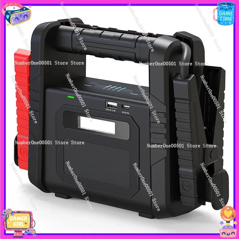Avviatore di Emergenza per Auto 12V, Power Bank con Cavi di Avviamento, Booster di Avviamento Potente