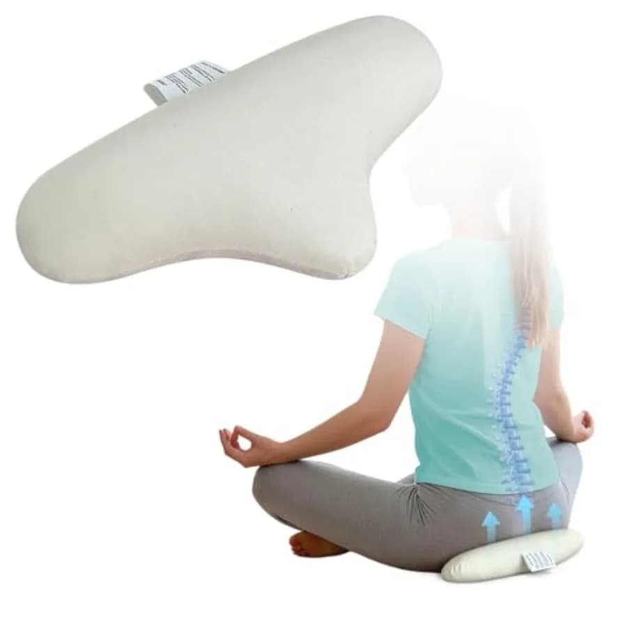 Meditation Cushion, Floor Pillows for Sitting, Organic Yoga Mats Ergonomic Meditation Seat Cushions, White Yoga Body Pillow for