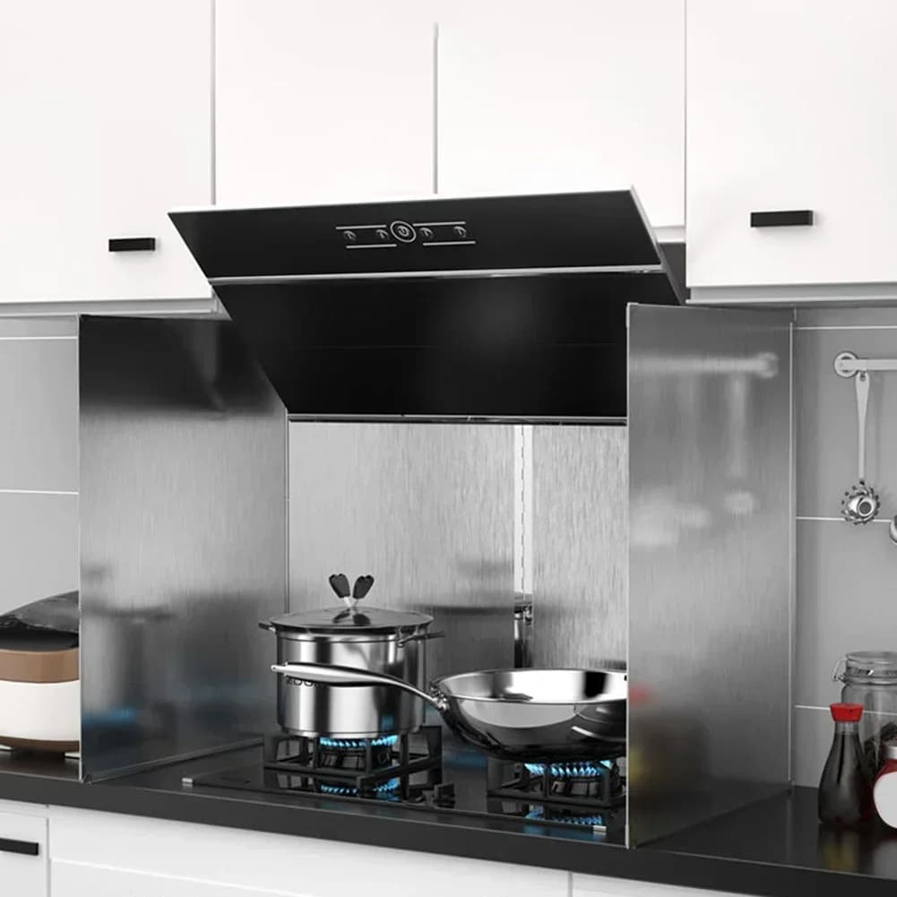 Stainless Steel Foldable Kitchen Gas Stove Baffle Plate Kichen Accessories Frying Pan Oil Splash Protection Screen Tools