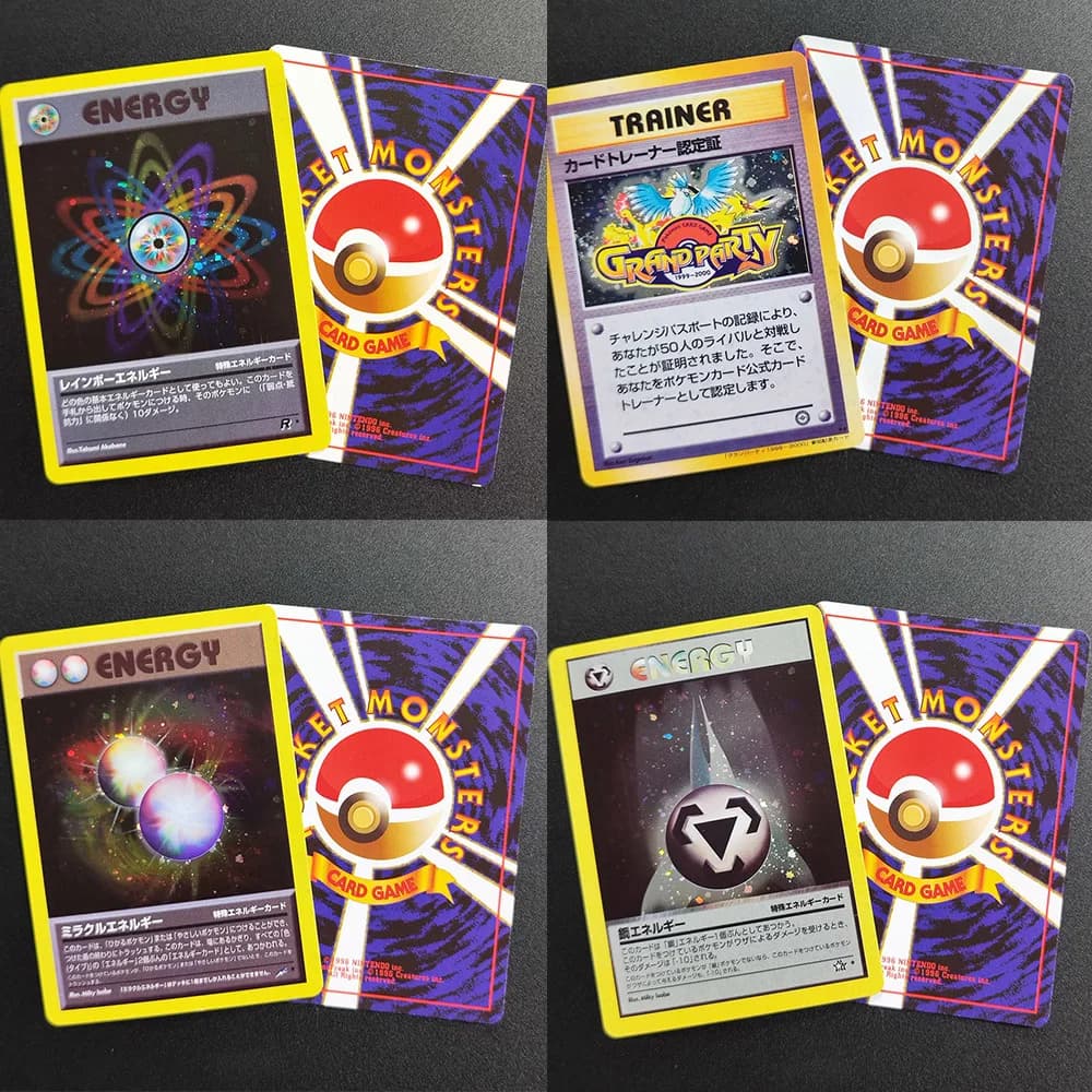 Carta da Collezione Giapponese PTCG 1999 Autocertificata da Collezionista, Carta di Certificazione Allenatore, Energia Miracolosa, Metallo Arcobaleno, Gioco di Carte, Giocattolo