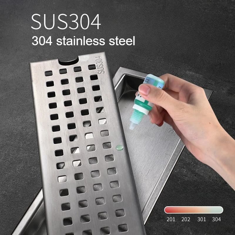 304 Stainless Steel Linear Shower Floor Drain for Bathroom Toilet Shower Room