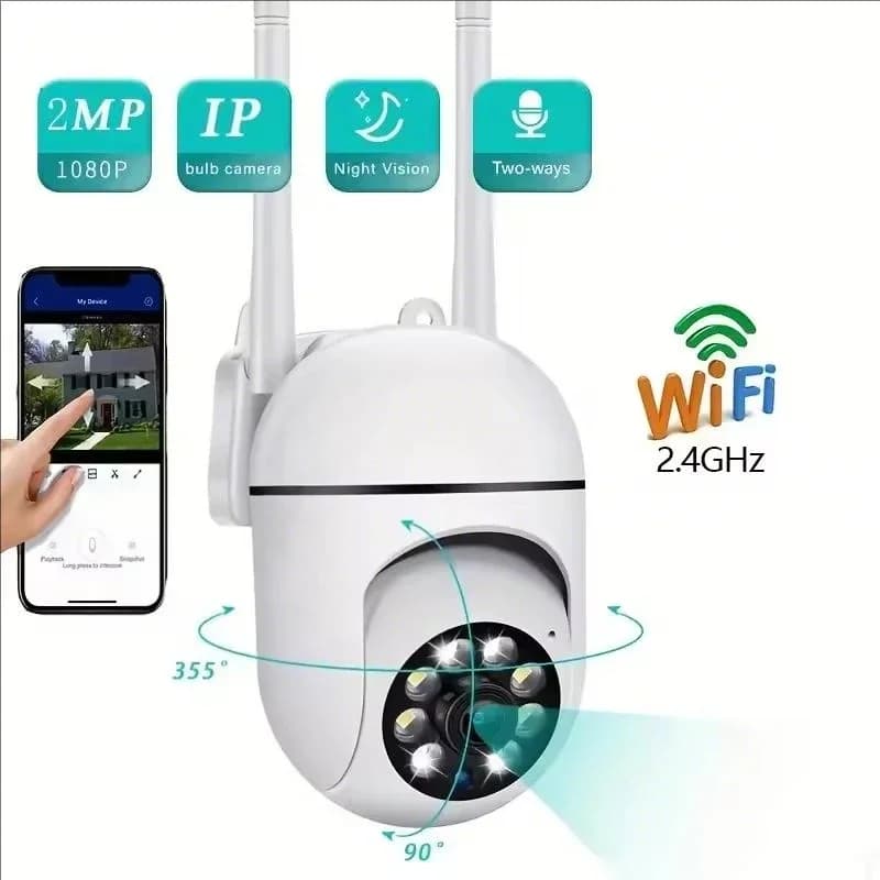 Telecamera di Sicurezza PTZ Wireless da Esterno 8MP con WiFi, Zoom 4X, Tracciamento AI, Audio Bidirezionale, Visione Notturna a Colori HD