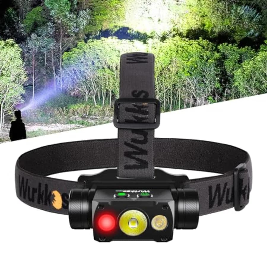 Lampada Frontale Ricaricabile HD50 4000 Lumen con Luce Rossa, LED Luminoso 90CRI, 6 Modalità, Doppio Interruttore e Base Magnetica IP67