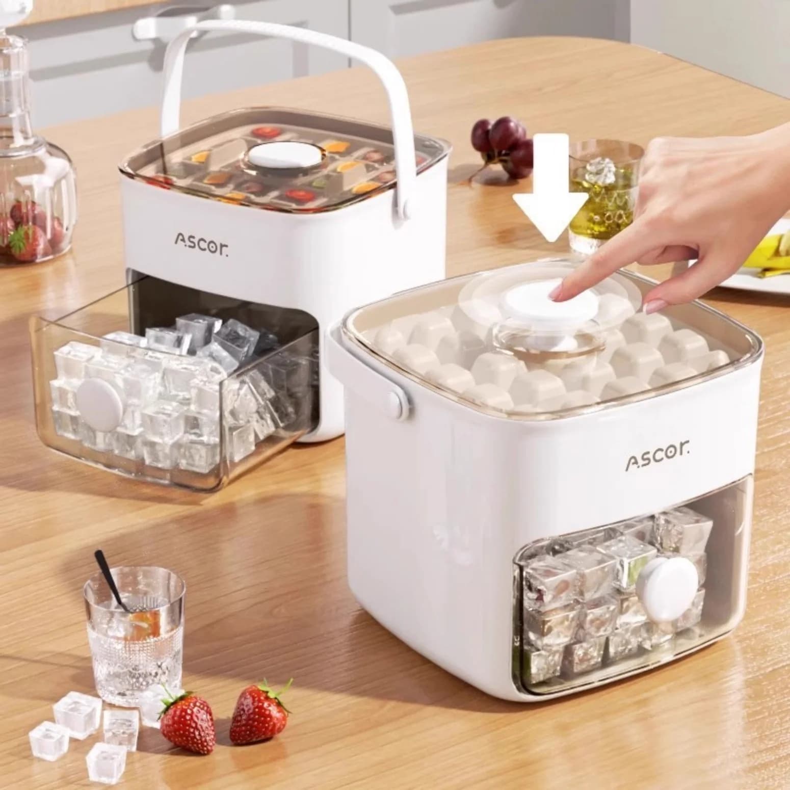 Stampo per Ghiaccio per Alimenti, Contenitore per Cubetti di Ghiaccio da Frigorifero, Utensile da Cucina, Scatola per Conservazione Ghiaccio Zat CX2028, Bicchiere per Ghiaccio, Sacchetto per Ghiaccio