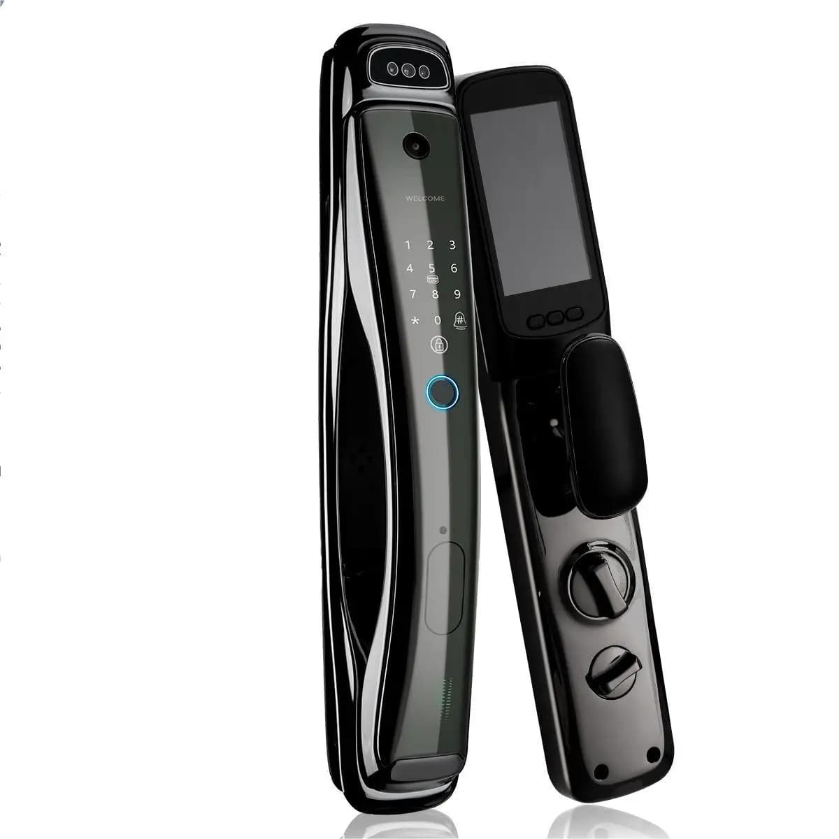 WiFi Smart Door Riconoscimento facciale 3D Telecamera da 1 MP Visione notturna Sveglia Impronta digitale Scheda IC Password Sblocco