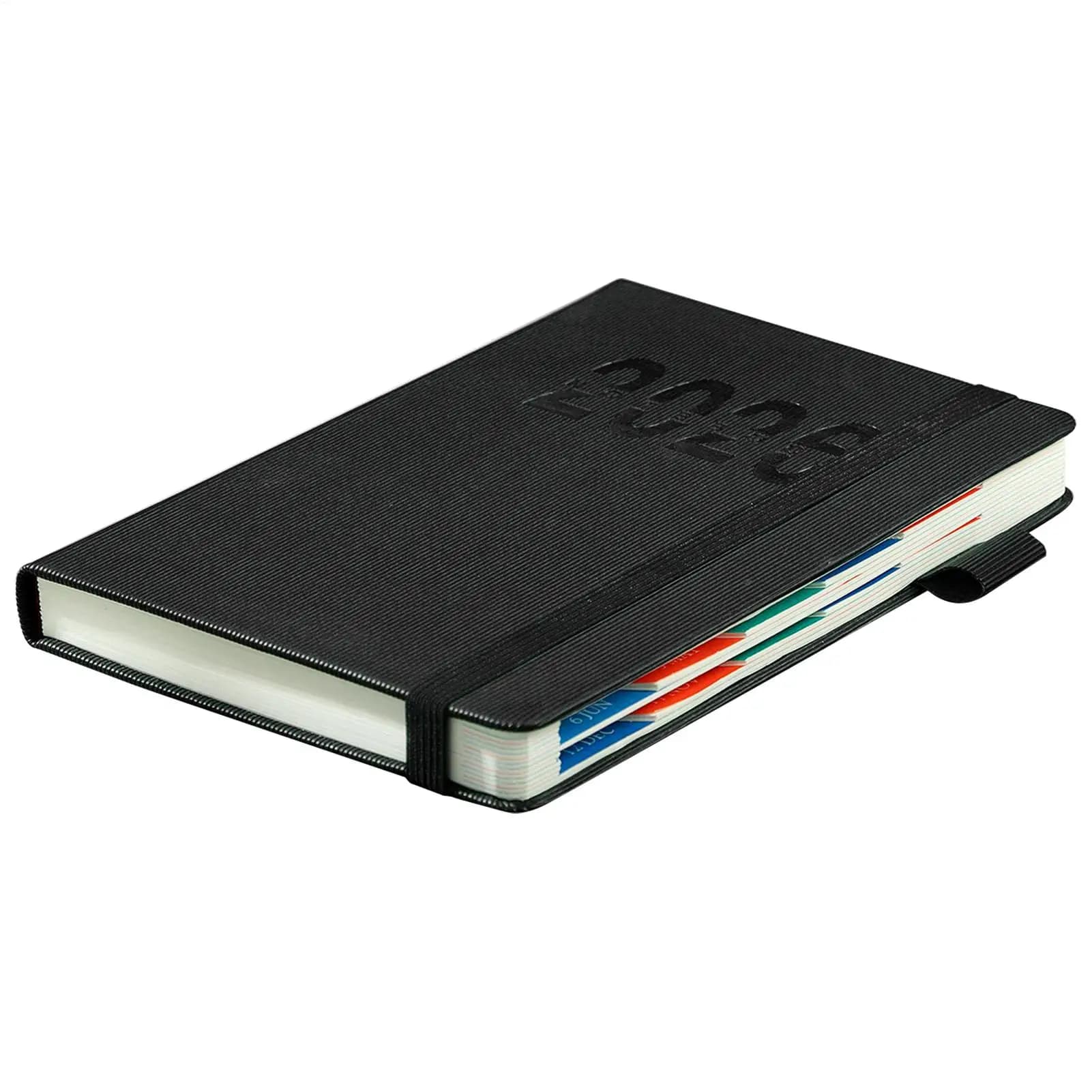 Agenda Planner 2026 Libro di pianificazione con cinturino A5 Notebook inglese Diario a strisce verticali per affari accademici fitness