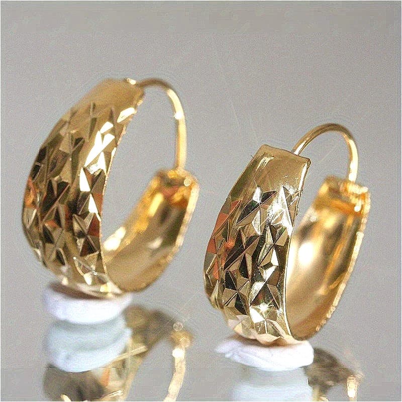Orecchini a Cerchio Placcati Oro con Motivo Classico alla Moda per Donne, Accessori Gioiello Eleganti per Banchetti e Festival