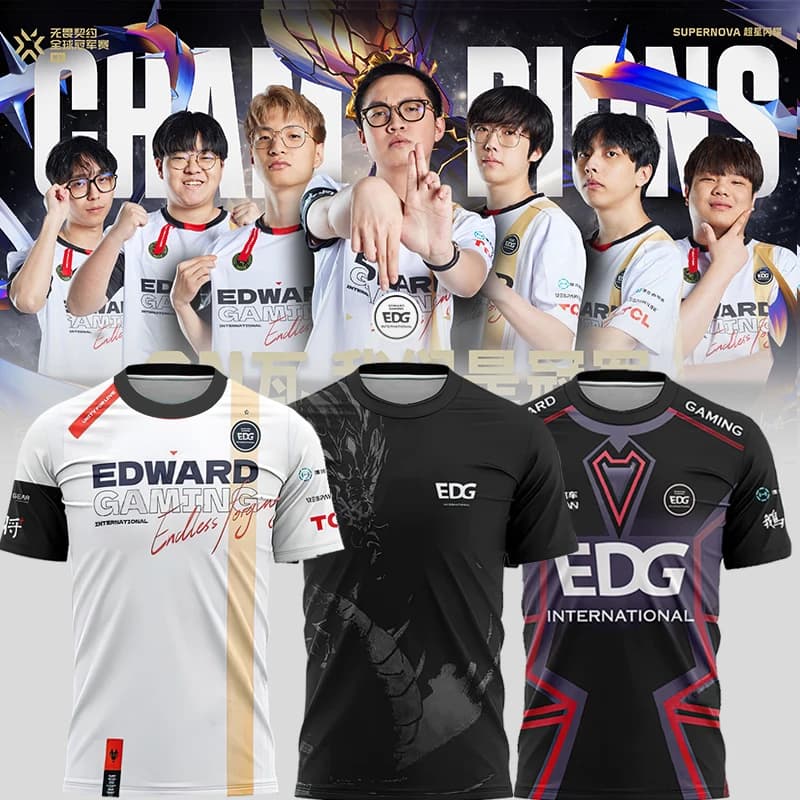 Valorant E-sports Competition EDG Club Uniform 2024 Nuova maglia da allenamento VCT T-shirt sportiva a maniche corte con ID personalizzabile