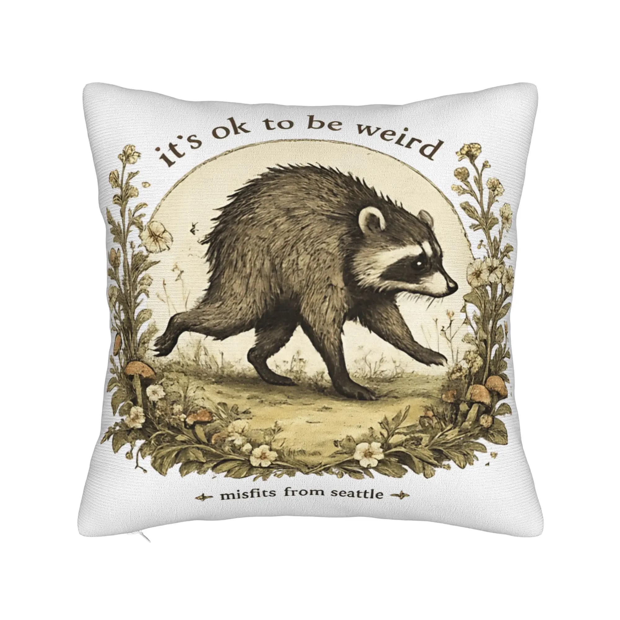Jimothy Cute Raccoon Pillow Cover Comfy Cushion Cover Cute Funny Pillow Case For Sofa Home Decoration