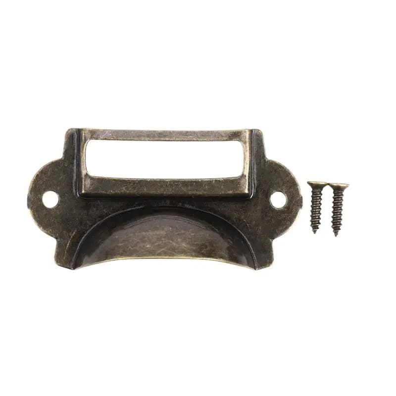 TFTP-100PCS Maniglie per schedari con portaetichette, Maniglia per etichette per cassetti in bronzo anticato, Maniglia per telaio armadio, Etichetta per nome del file
