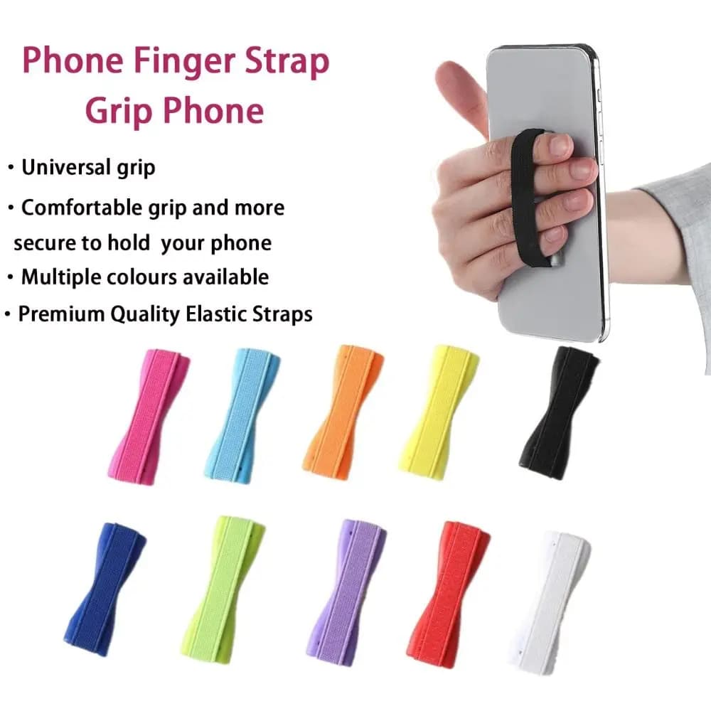 Supporto per telefono con imbracatura elastica Cinghia da dito per telefono in ABS a 10 colori Funzionamento con una sola mano Accessori per telefoni cellulari Cinturino da polso per selfie stick
