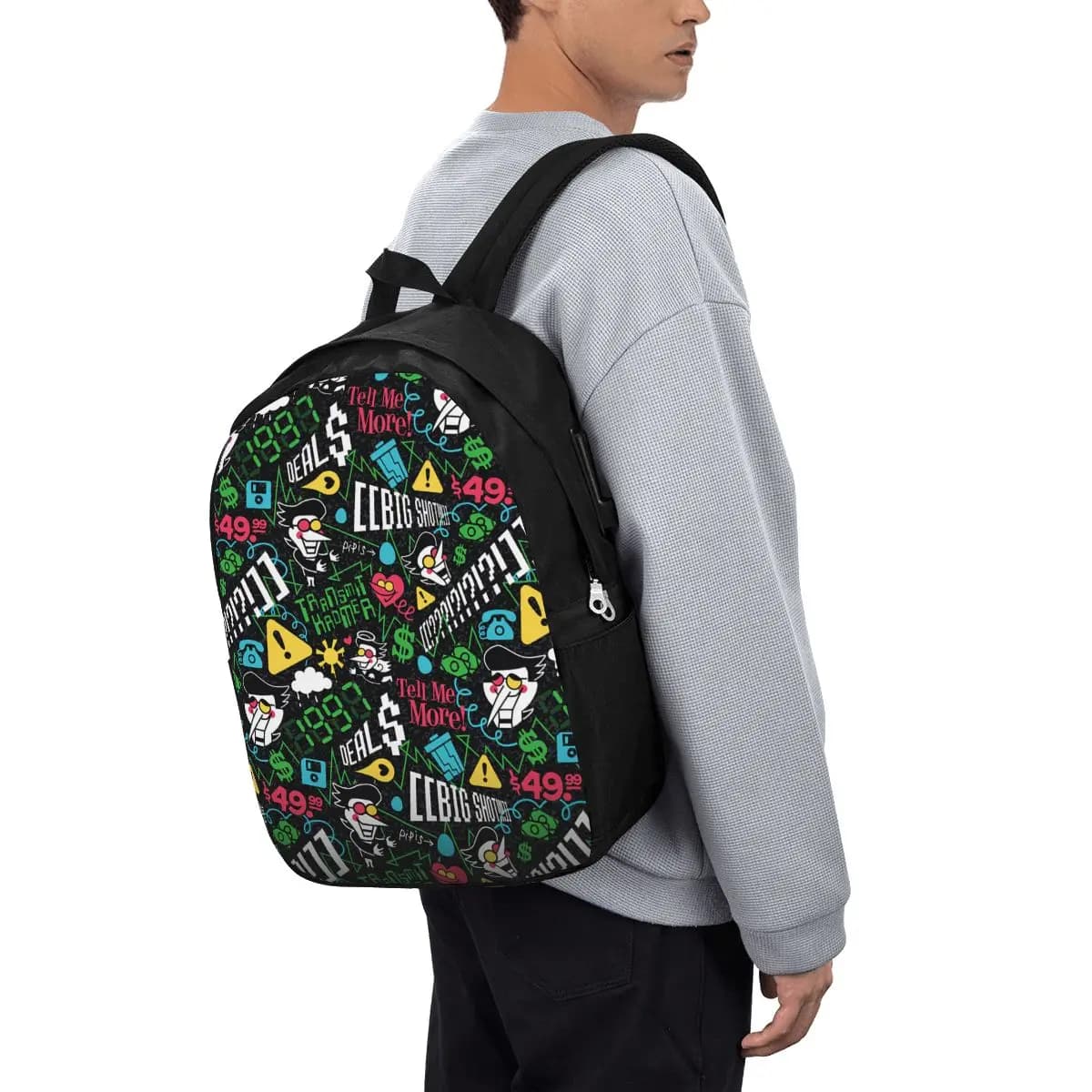 Deltarune SPAMTON G Zaino da viaggio per notebook, borsa per computer, borsa da scuola per studenti universitari, borse a tracolla per laptop per uomo e donna