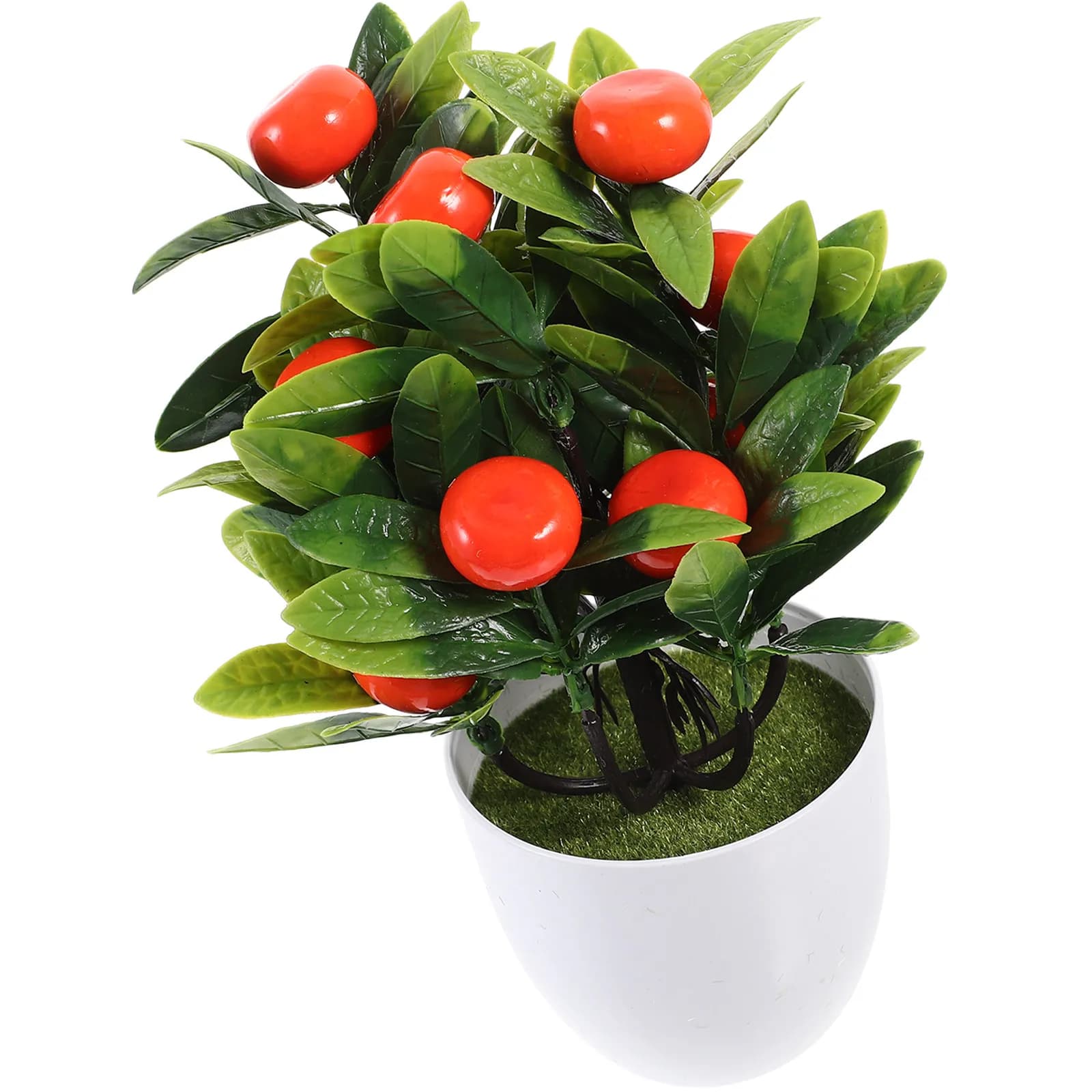 Albero Frutteto Artificiale in Vaso, Bonsai Finto Realistico, Decorazione per Interni ed Esterni, Pianta in Vaso Simulata, Verde Naturale, Ornamento da Tavolo