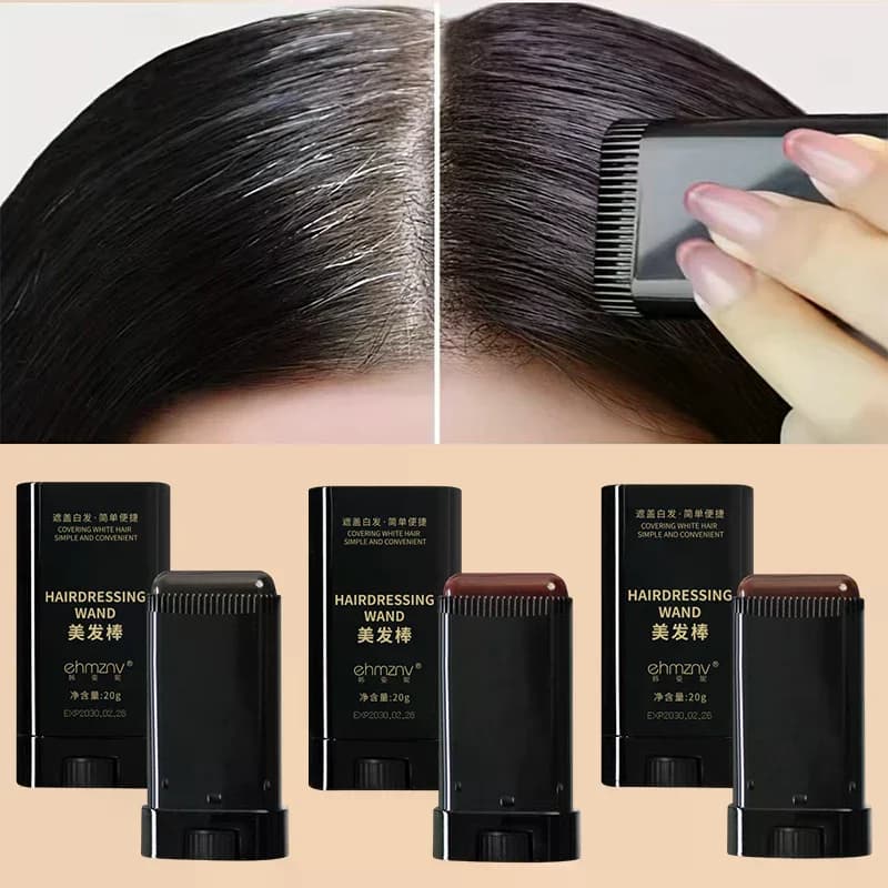 Hair Color Stick Men Women Quickly Covers Gray White Concealer Hairline Instant Covering Dye Applicator No Stain Natural